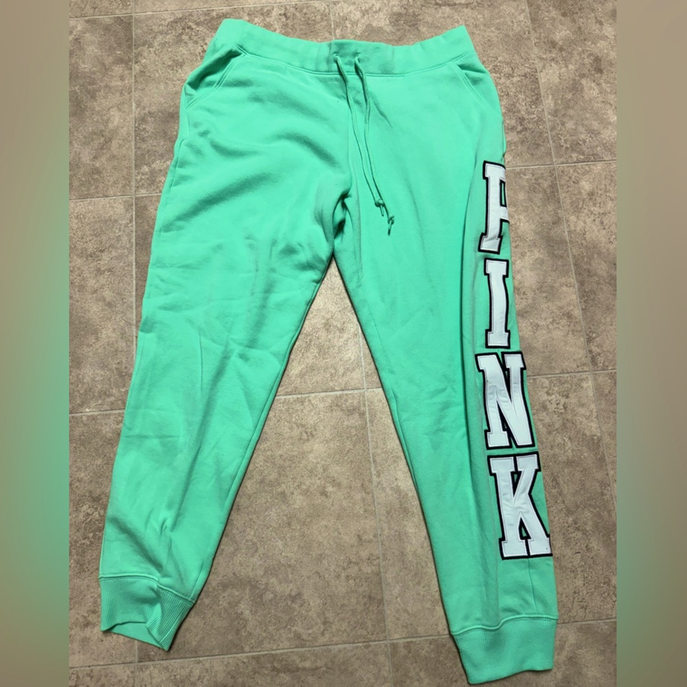 PINK sweatpants with logo on leg. RARE! Y2K vs